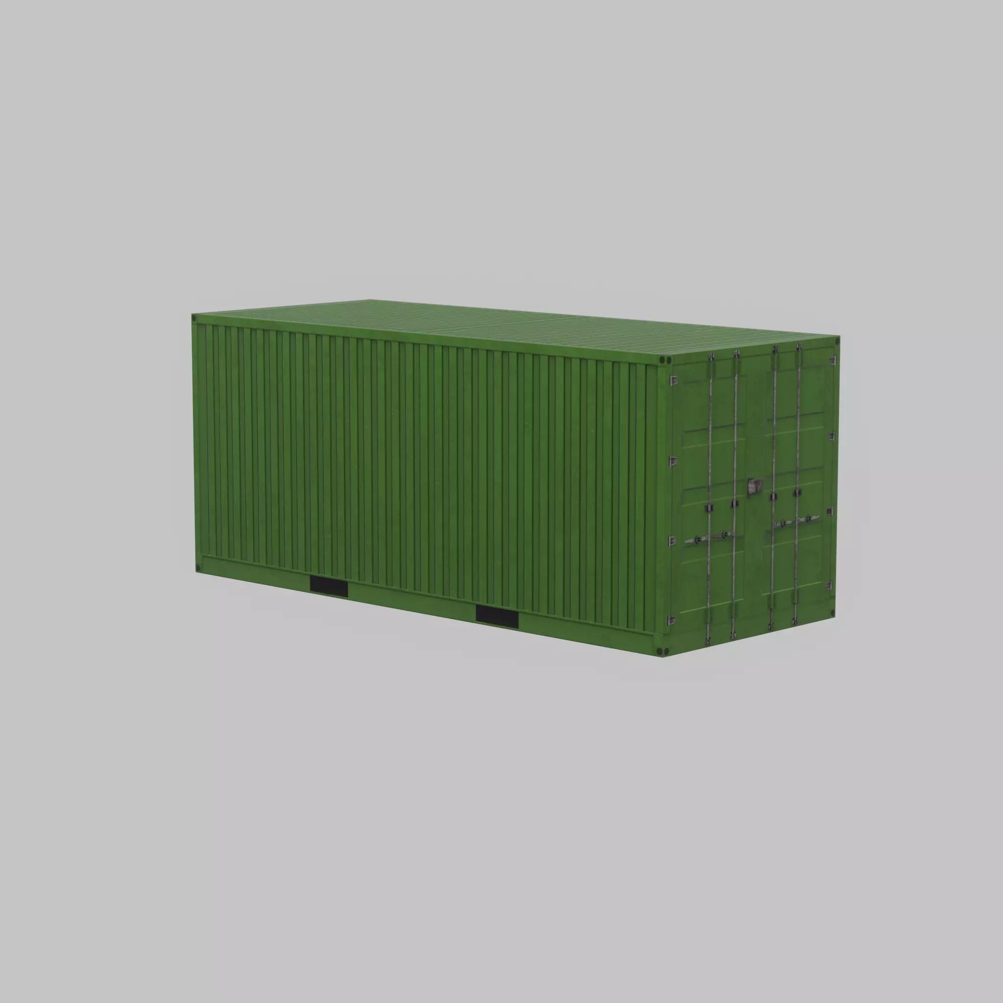 Freight-Container Yellow-Green 20ft Low-poly 3D model_55