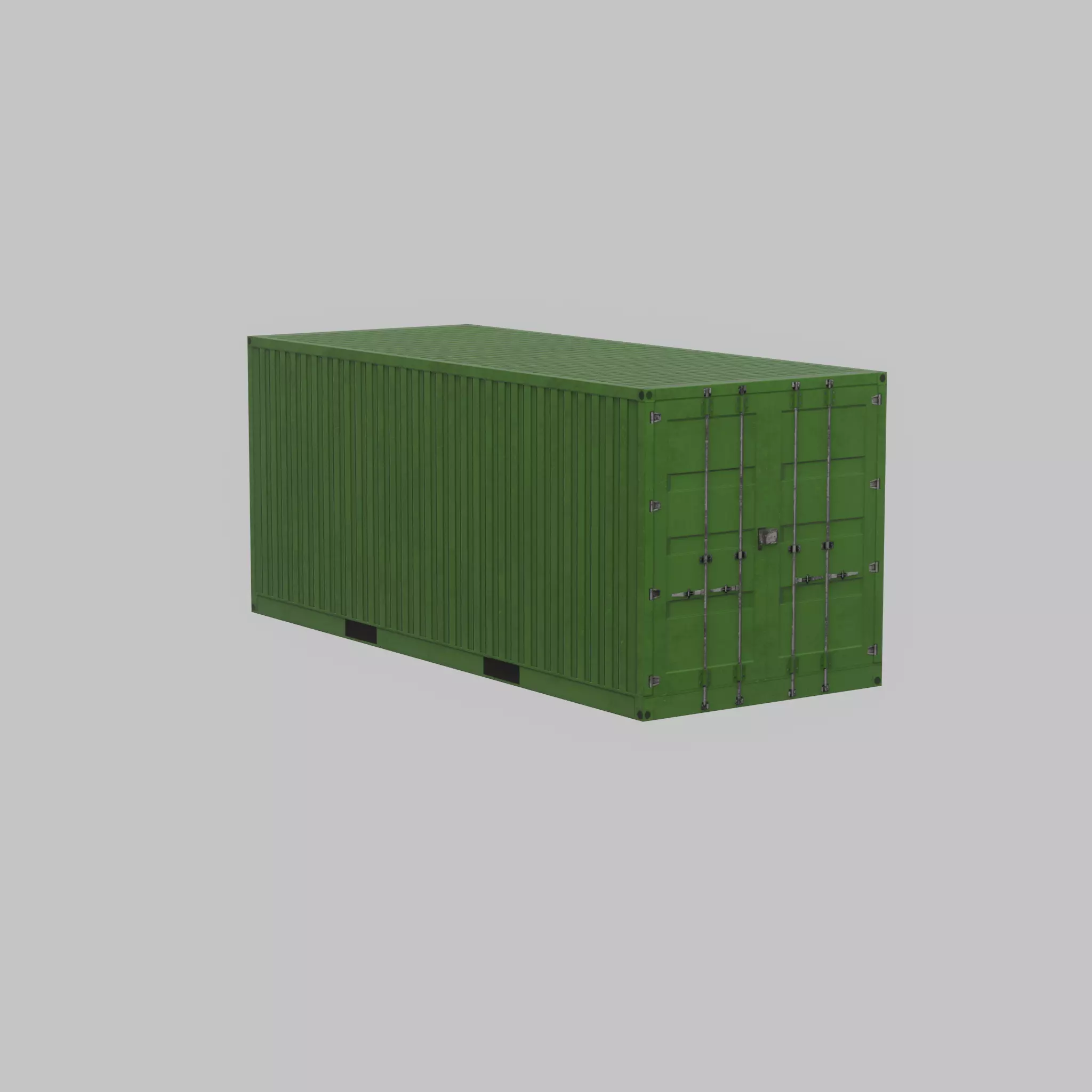 Freight-Container Yellow-Green 20ft Low-poly 3D model_25