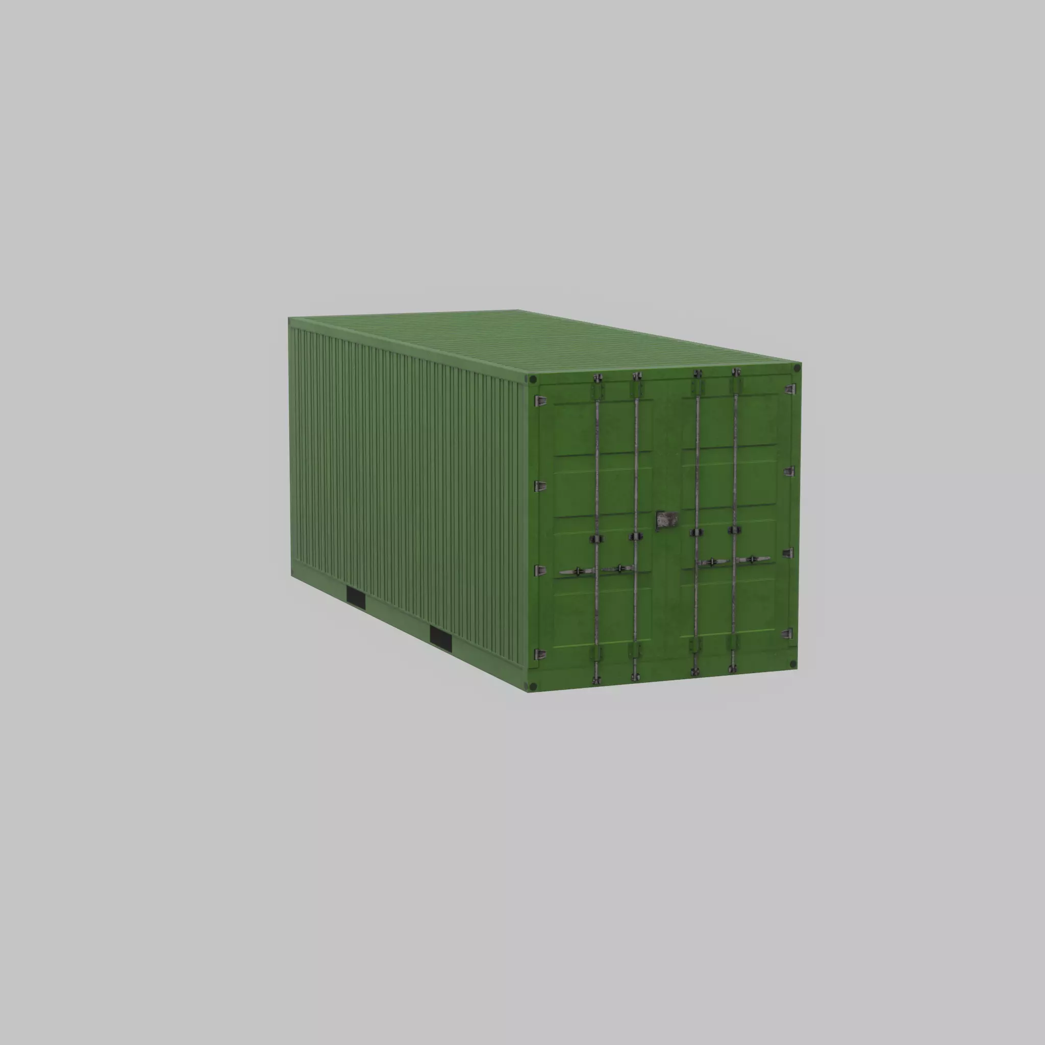 Freight-Container Yellow-Green 20ft Low-poly 3D model_58