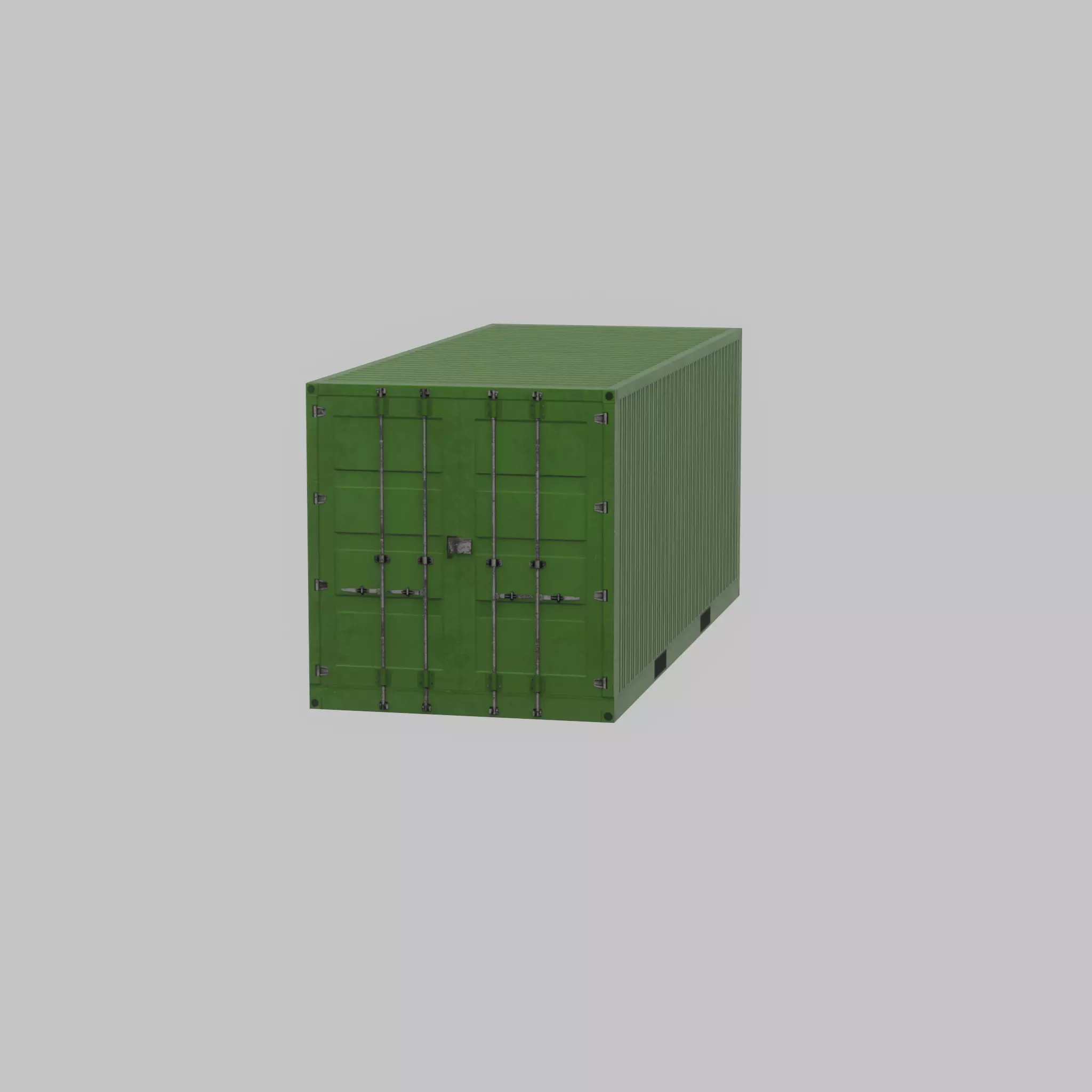 Freight-Container Yellow-Green 20ft Low-poly 3D model_48