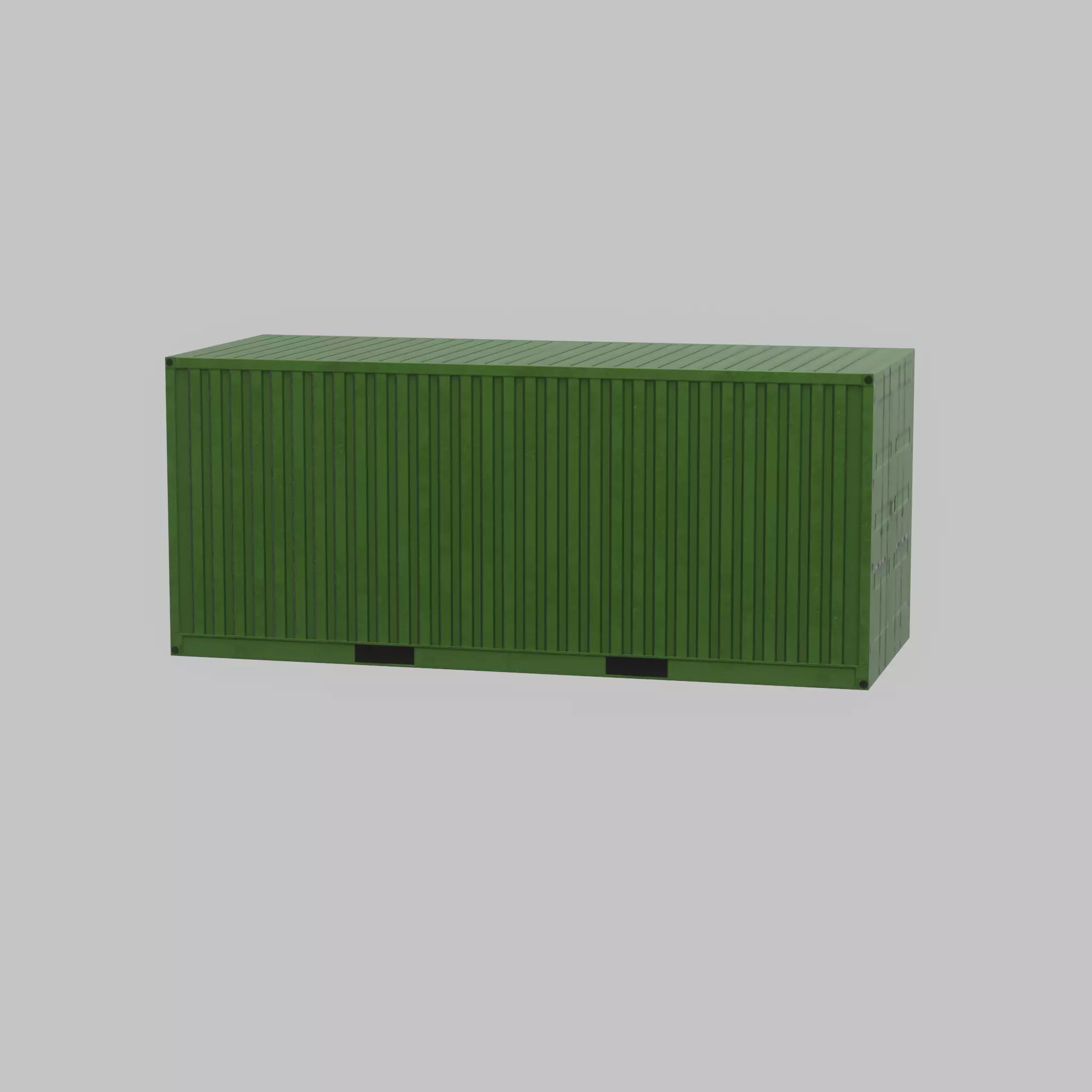 Freight-Container Yellow-Green 20ft Low-poly 3D model_22