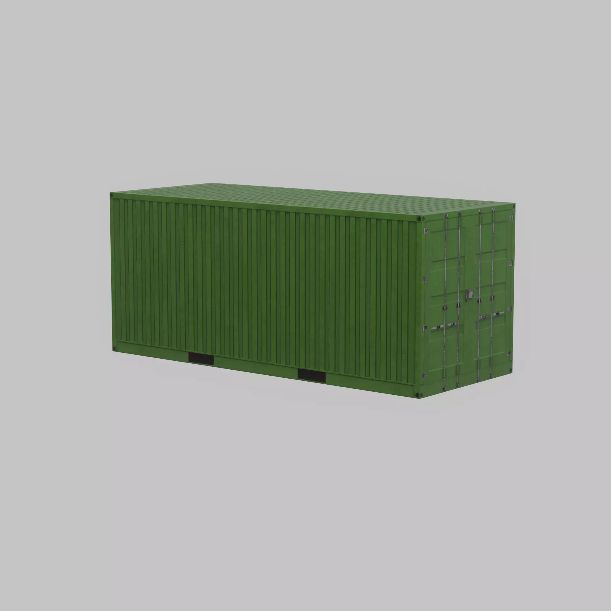 Freight-Container Yellow-Green 20ft Low-poly 3D model_46