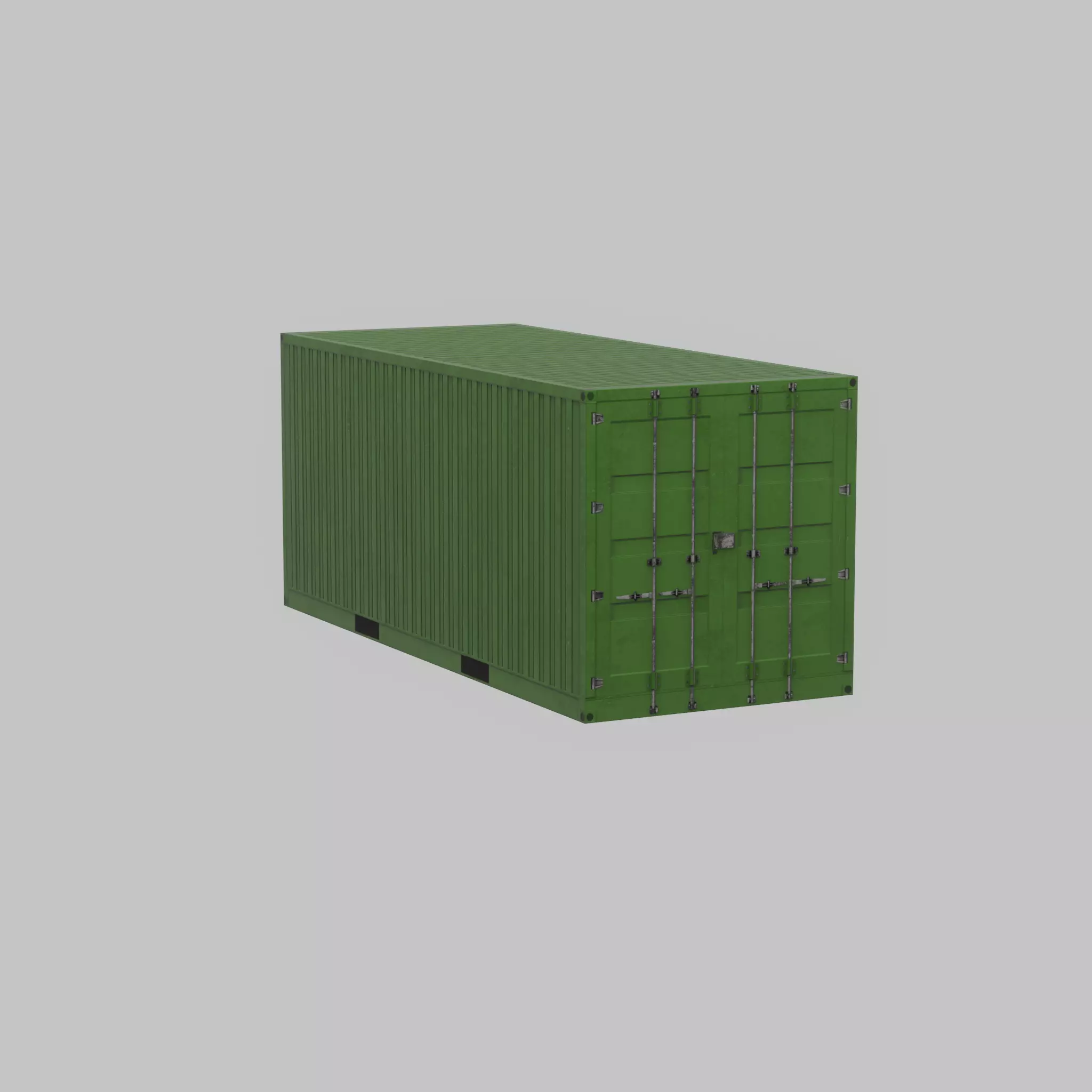 Freight-Container Yellow-Green 20ft Low-poly 3D model_52
