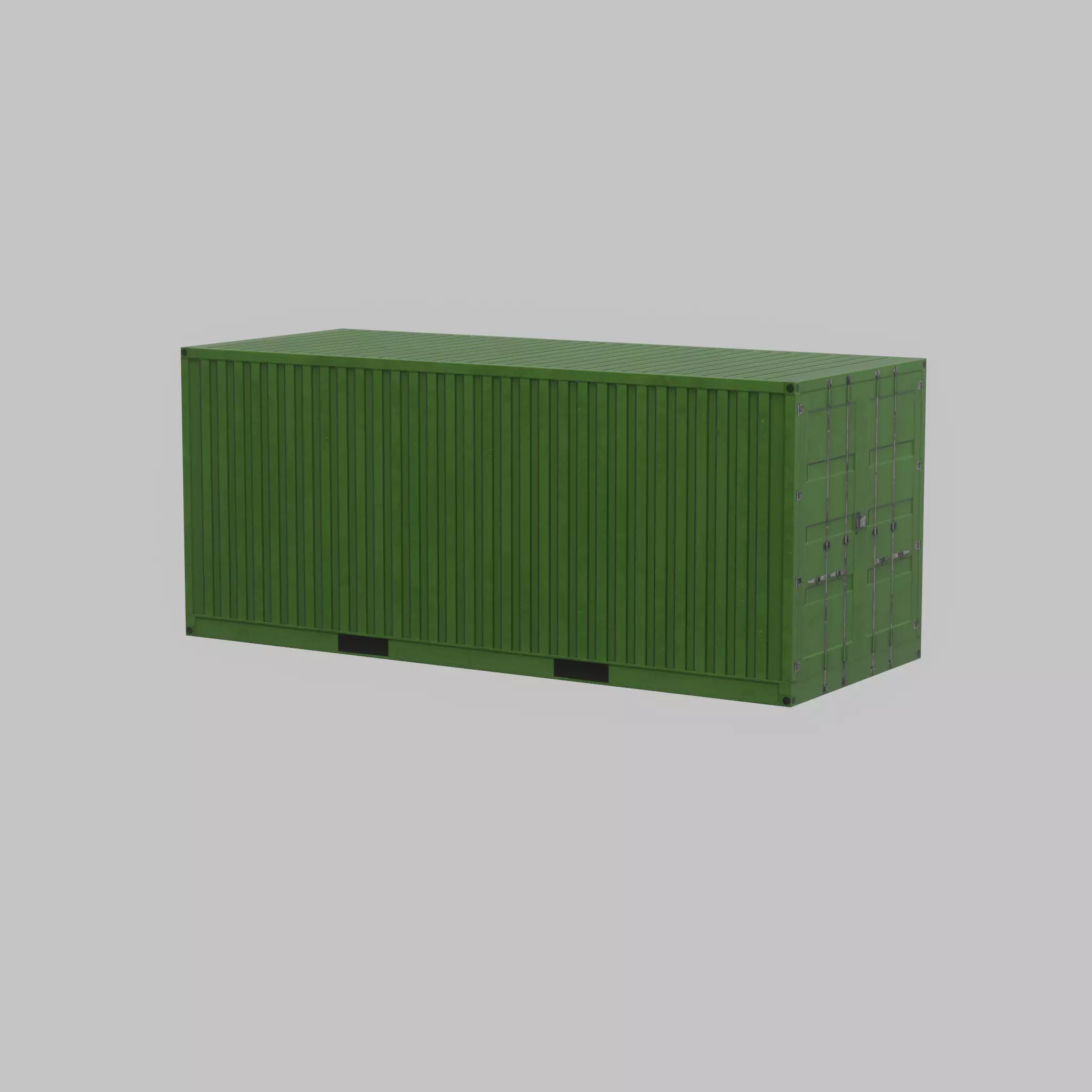 Freight-Container Yellow-Green 20ft Low-poly 3D model_60
