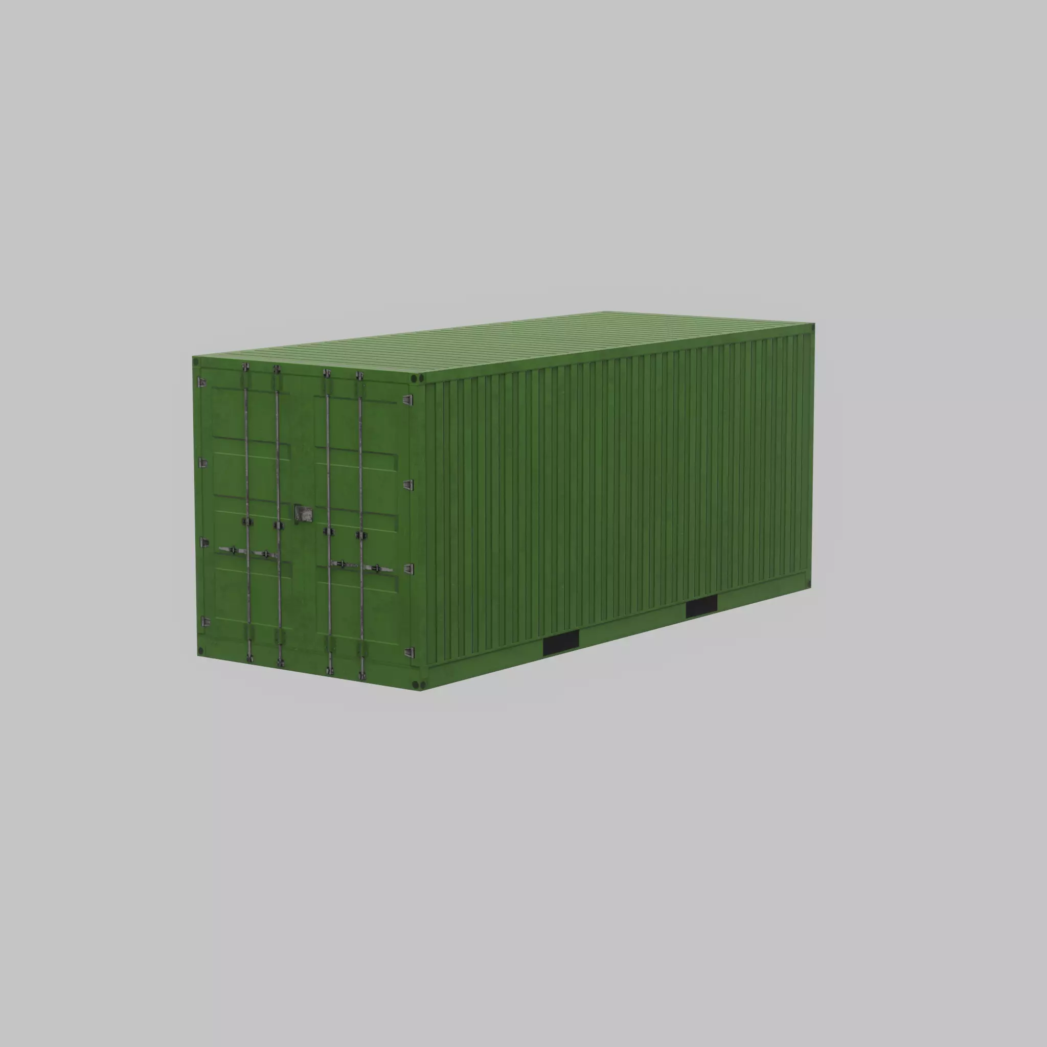 Freight-Container Yellow-Green 20ft Low-poly 3D model_44