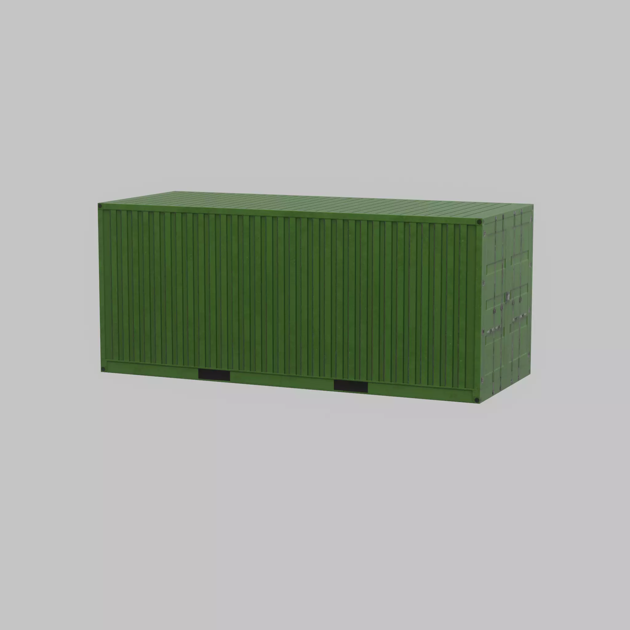 Freight-Container Yellow-Green 20ft Low-poly 3D model_68
