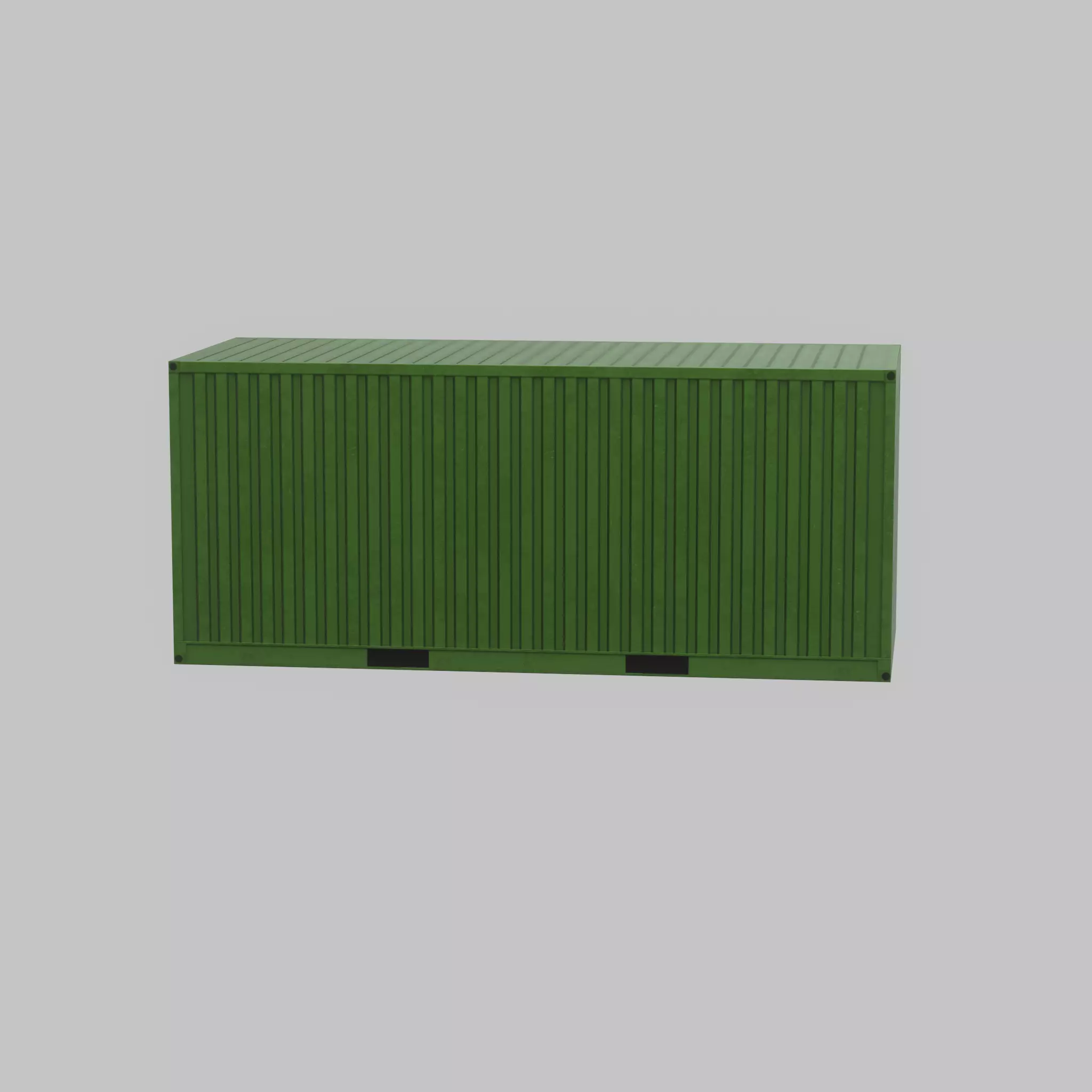 Freight-Container Yellow-Green 20ft Low-poly 3D model_51
