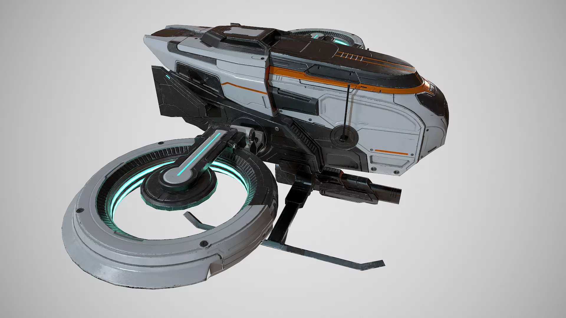 Drone sci fi low poly  Low-poly 3D model_5