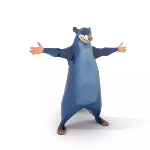 Blue Furry Bear model pack Low-poly 3D model