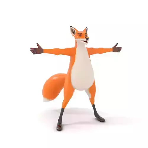 Vibrant Fox Character model pack Low-poly 3D model