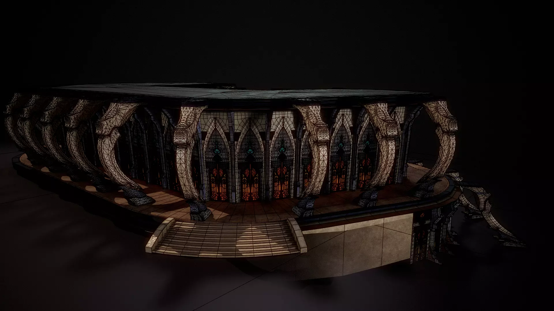 Building 3 Low-poly 3D model_3