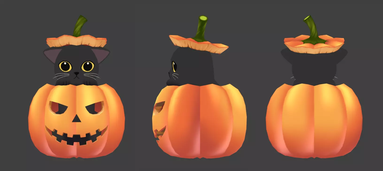Cute Halloween Character Pack Low-poly 3D model_9