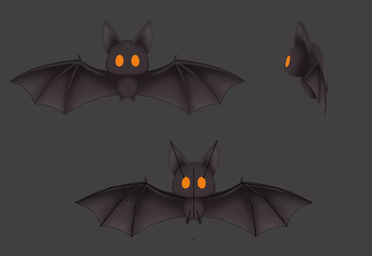 Cute Halloween Character Pack Low-poly 3D model_5