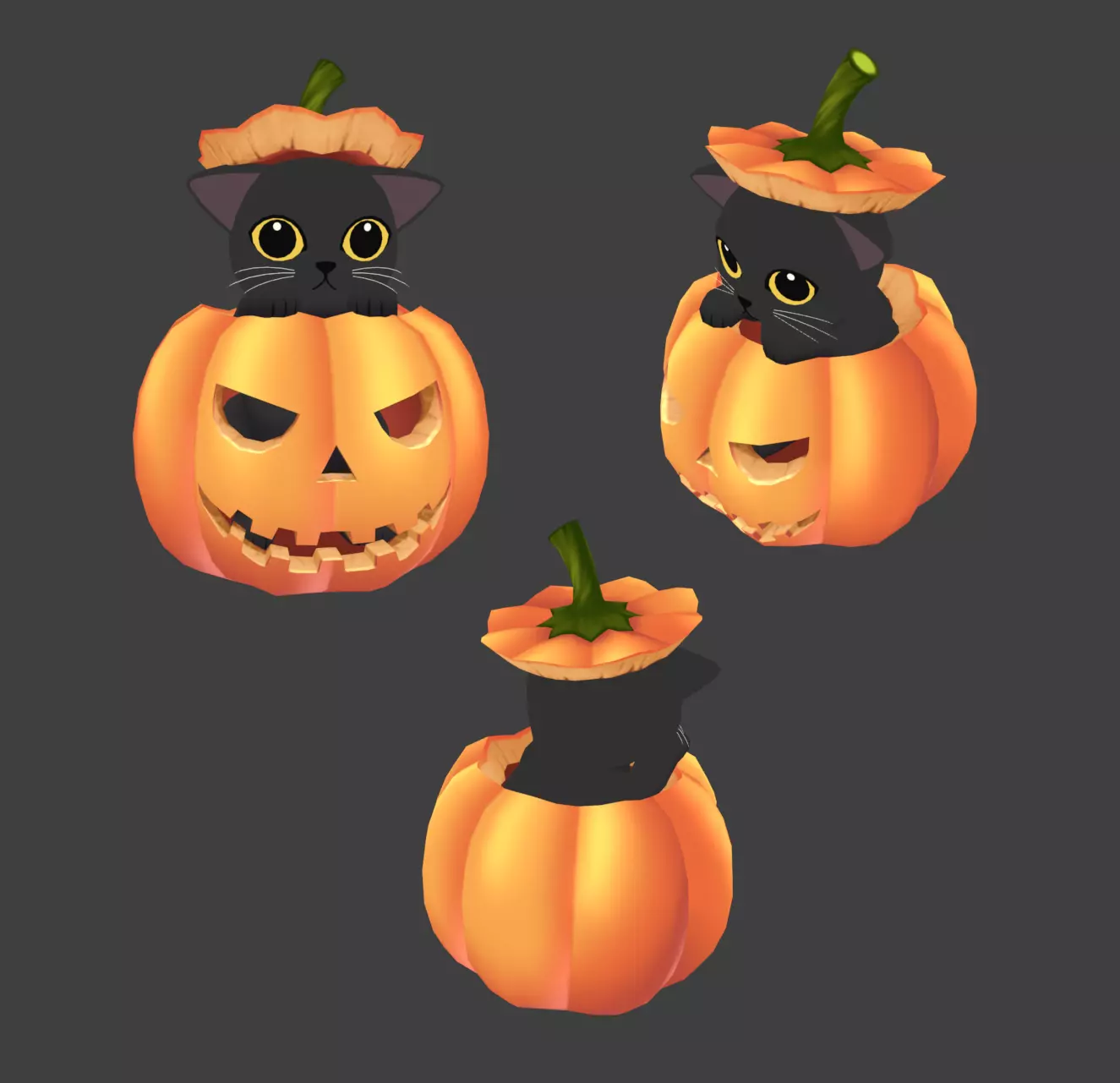 Cute Halloween Character Pack Low-poly 3D model_8