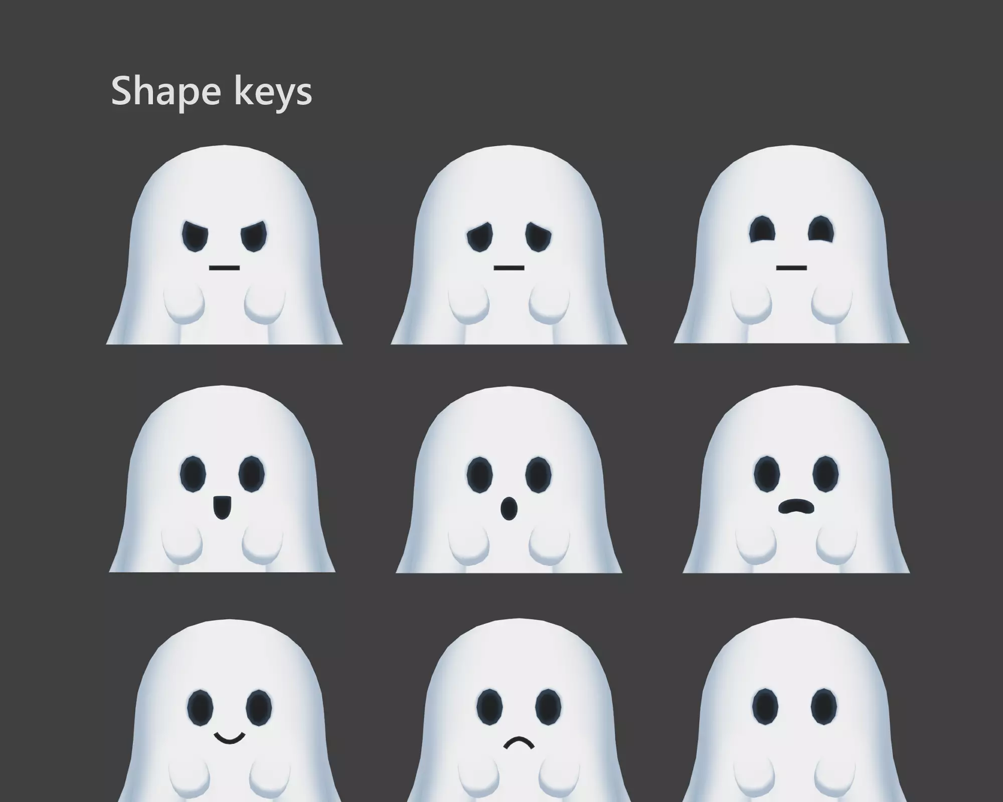 Cute Halloween Character Pack Low-poly 3D model_17