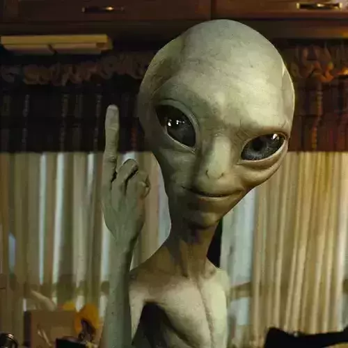 Tall Paul the Alien Iconic Middle Finger one meter and twenty