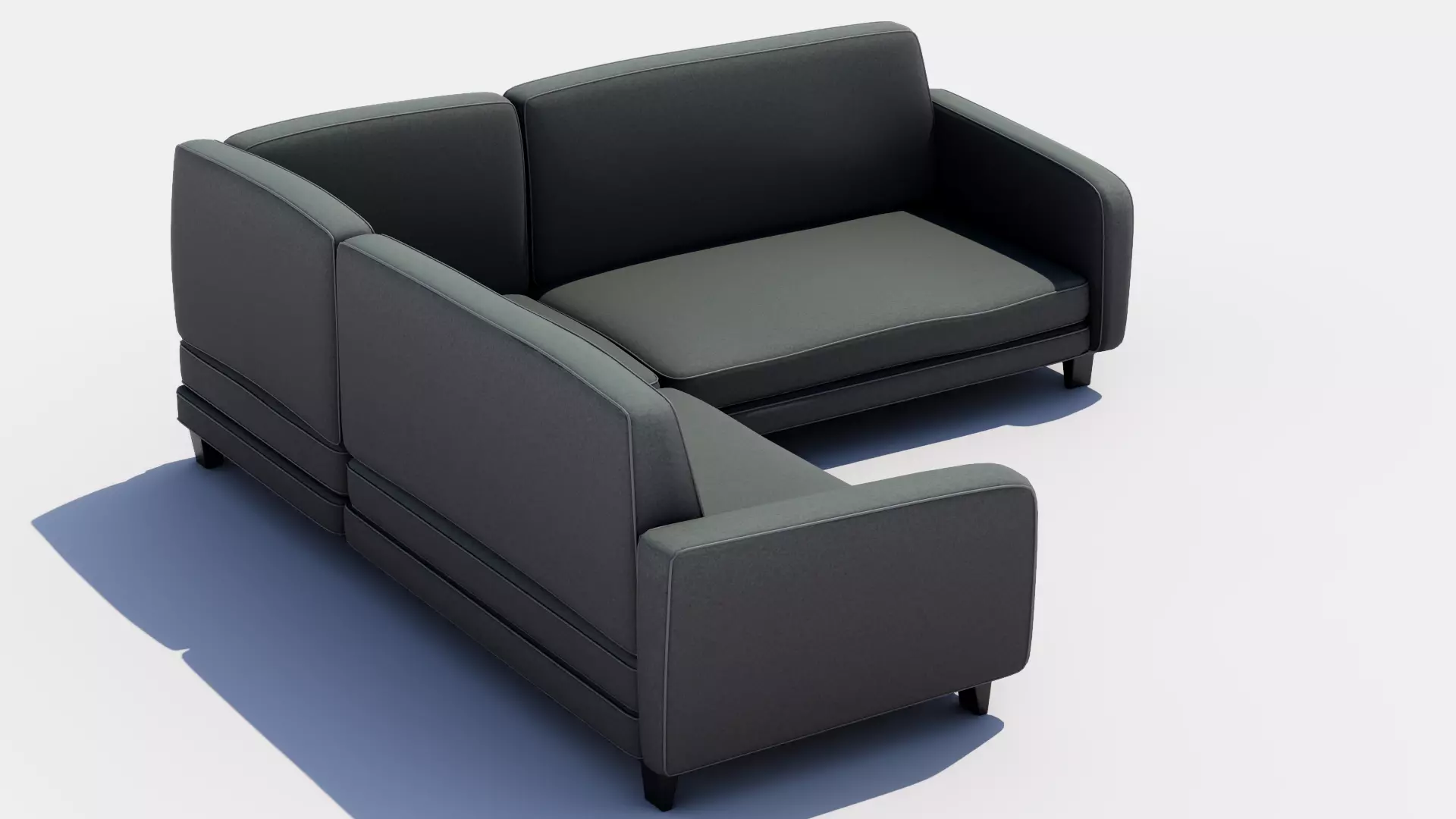 L Sofa Low-poly 3D model_3