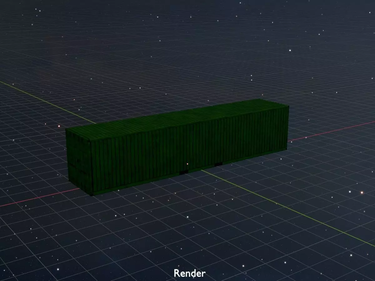 Shipping-Container Yellow-Green 40ft Low-poly 3D model_21