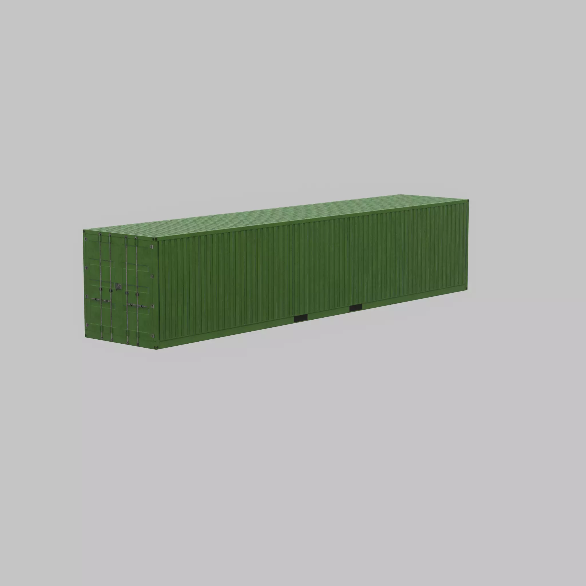Shipping-Container Yellow-Green 40ft Low-poly 3D model_47
