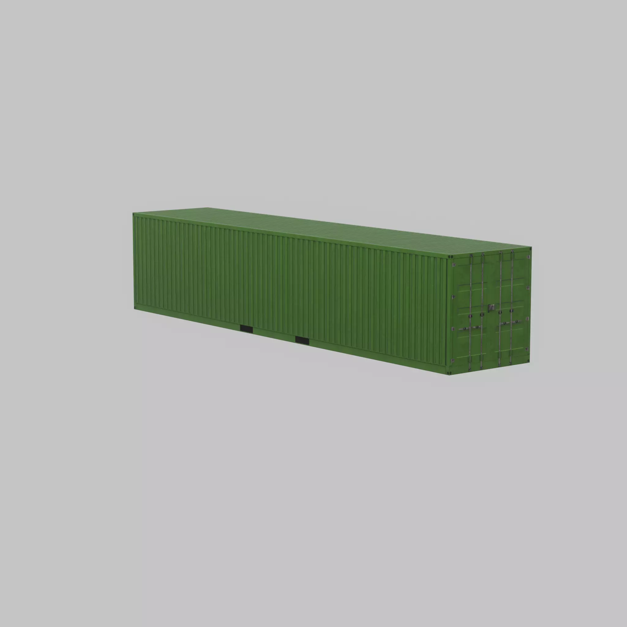 Shipping-Container Yellow-Green 40ft Low-poly 3D model_69