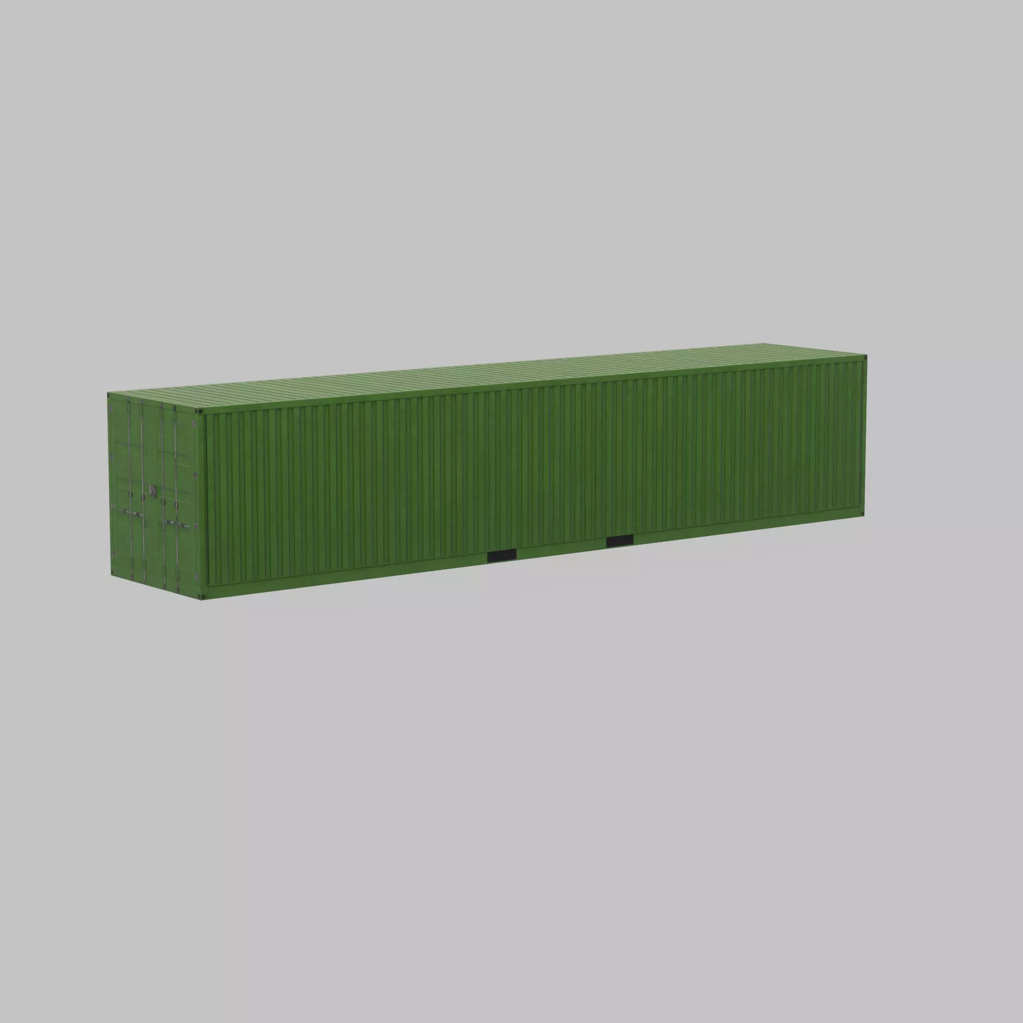 Shipping-Container Yellow-Green 40ft Low-poly 3D model_63
