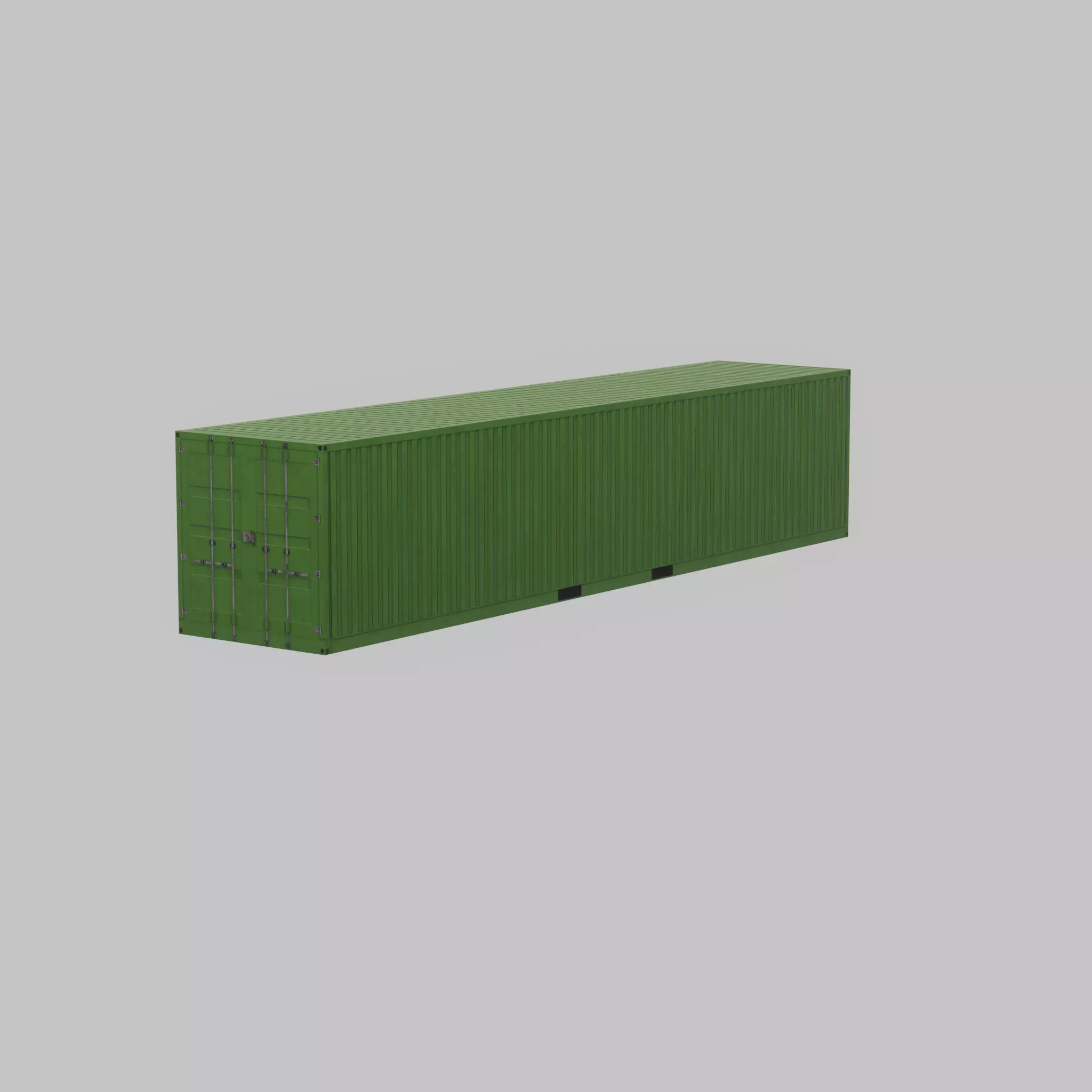 Shipping-Container Yellow-Green 40ft Low-poly 3D model_44