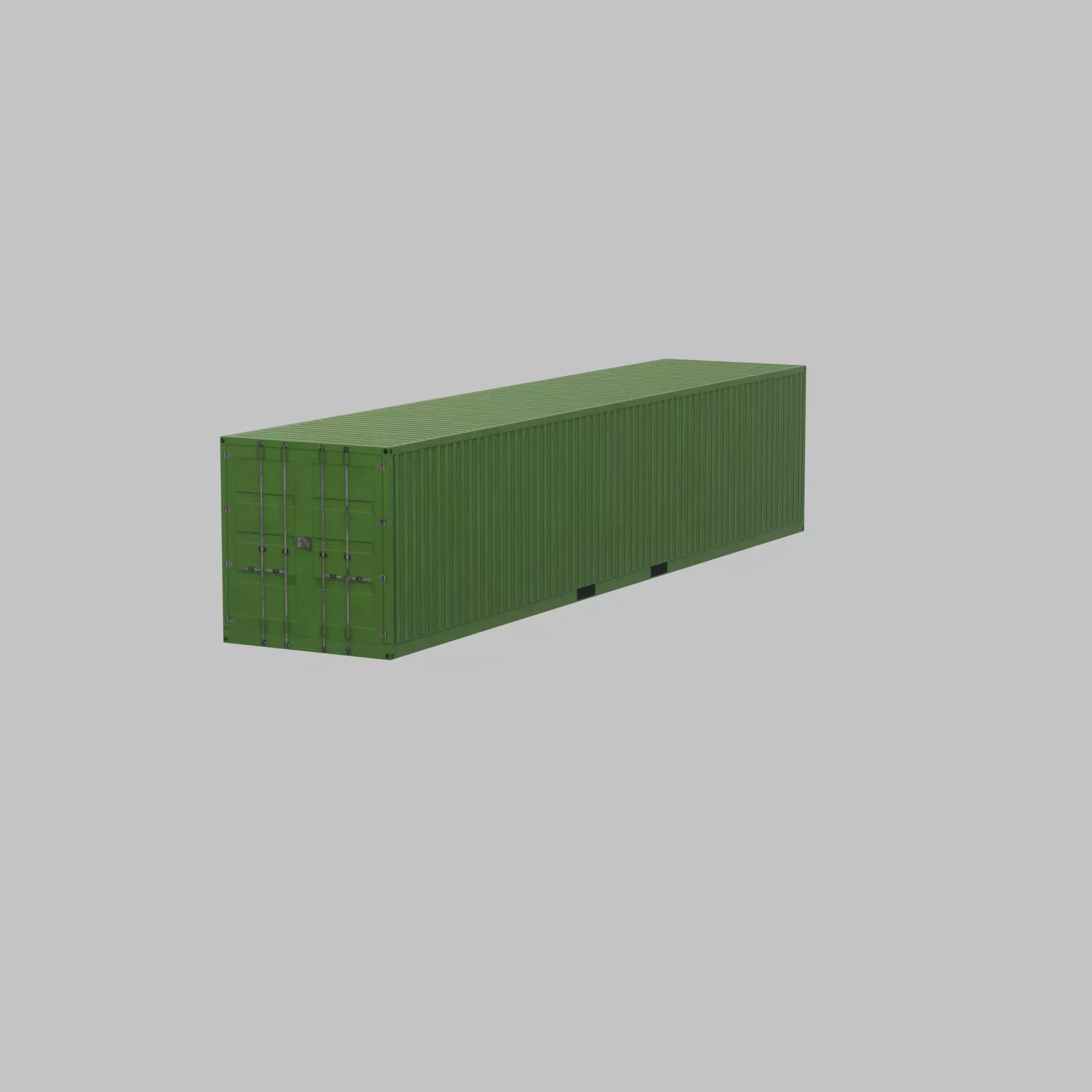 Shipping-Container Yellow-Green 40ft Low-poly 3D model_56