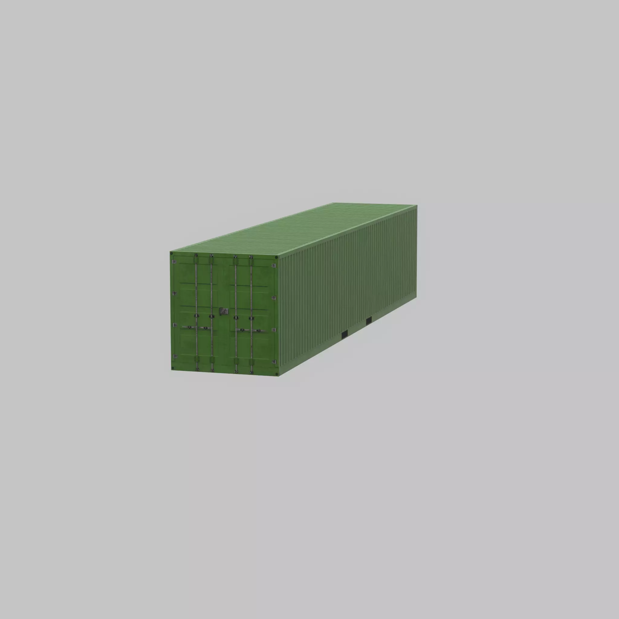 Shipping-Container Yellow-Green 40ft Low-poly 3D model_39