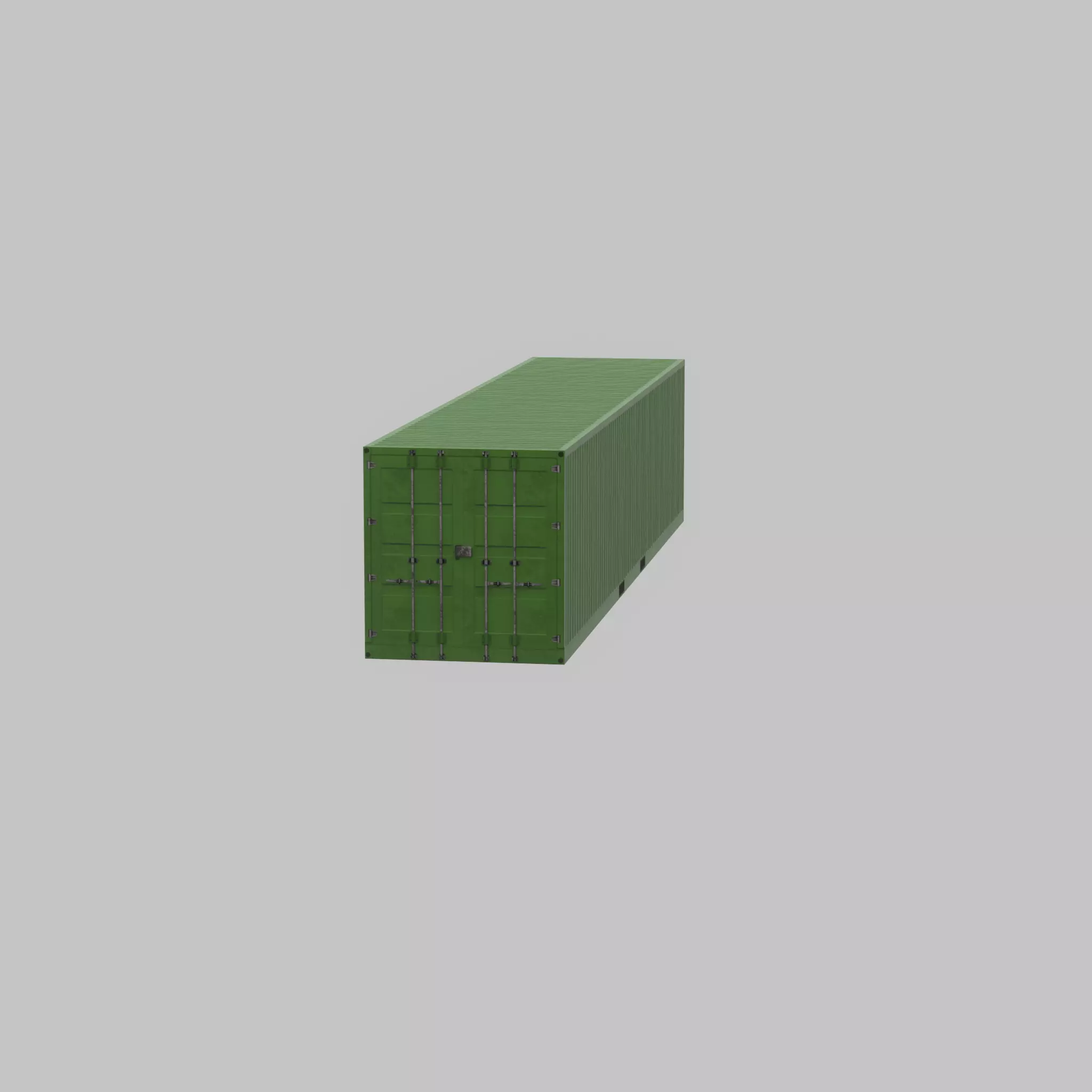 Shipping-Container Yellow-Green 40ft Low-poly 3D model_35
