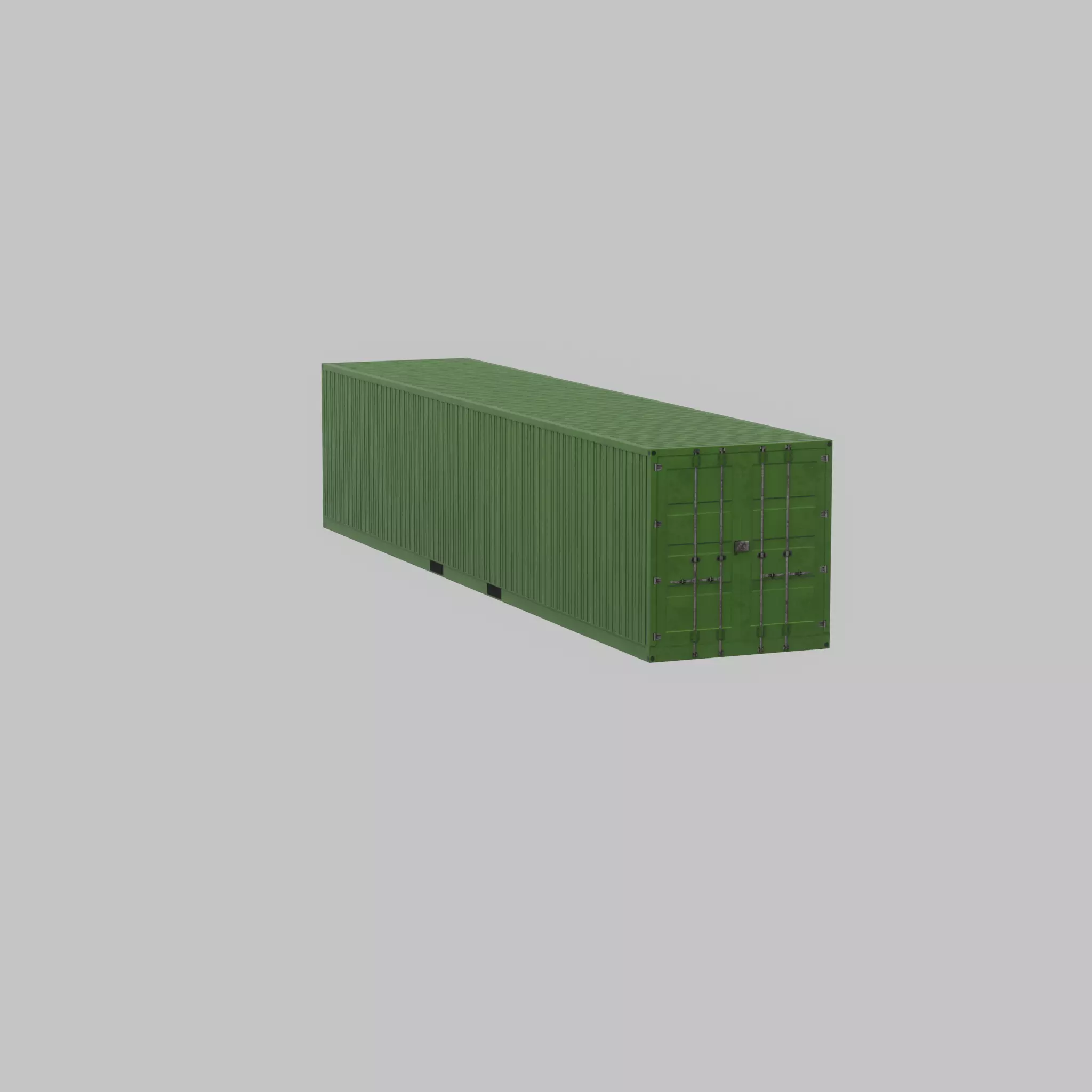 Shipping-Container Yellow-Green 40ft Low-poly 3D model_43