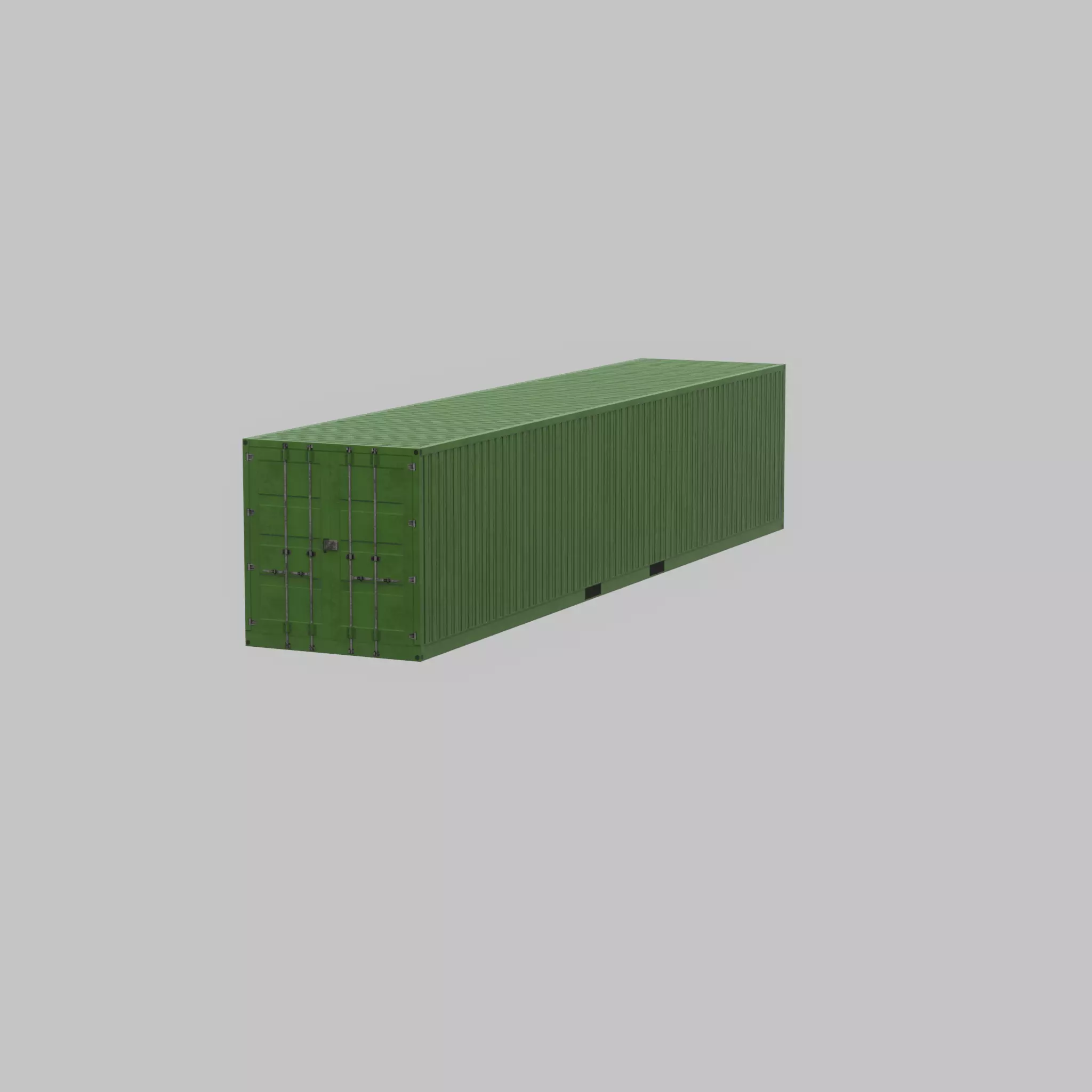 Shipping-Container Yellow-Green 40ft Low-poly 3D model_27