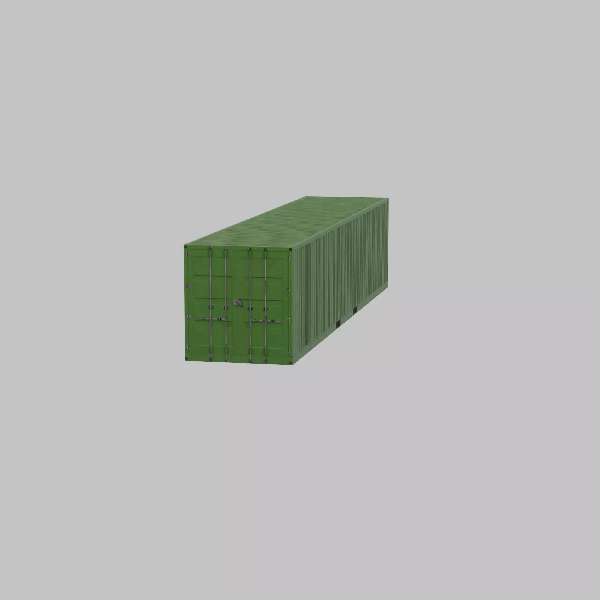 Shipping-Container Yellow-Green 40ft Low-poly 3D model_41