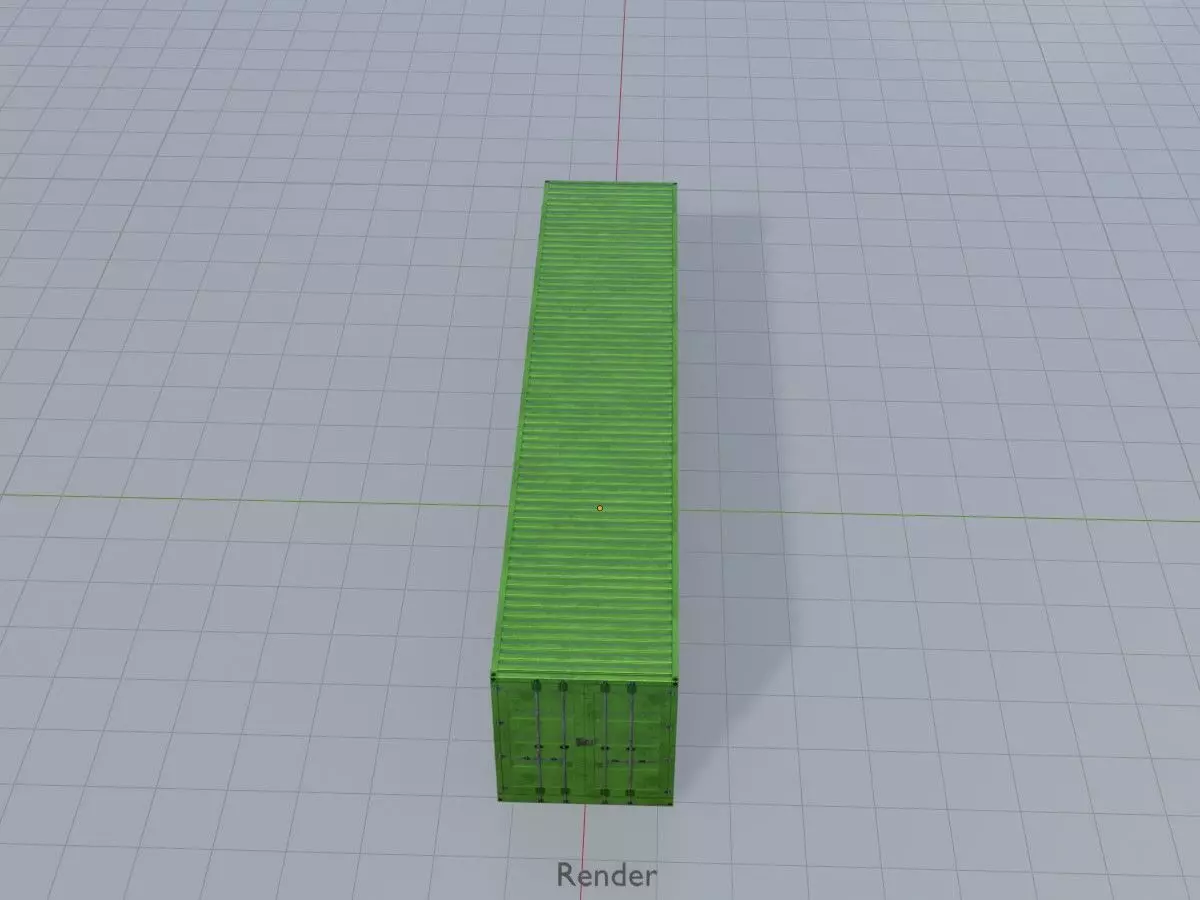 Shipping-Container Yellow-Green 40ft Low-poly 3D model_15