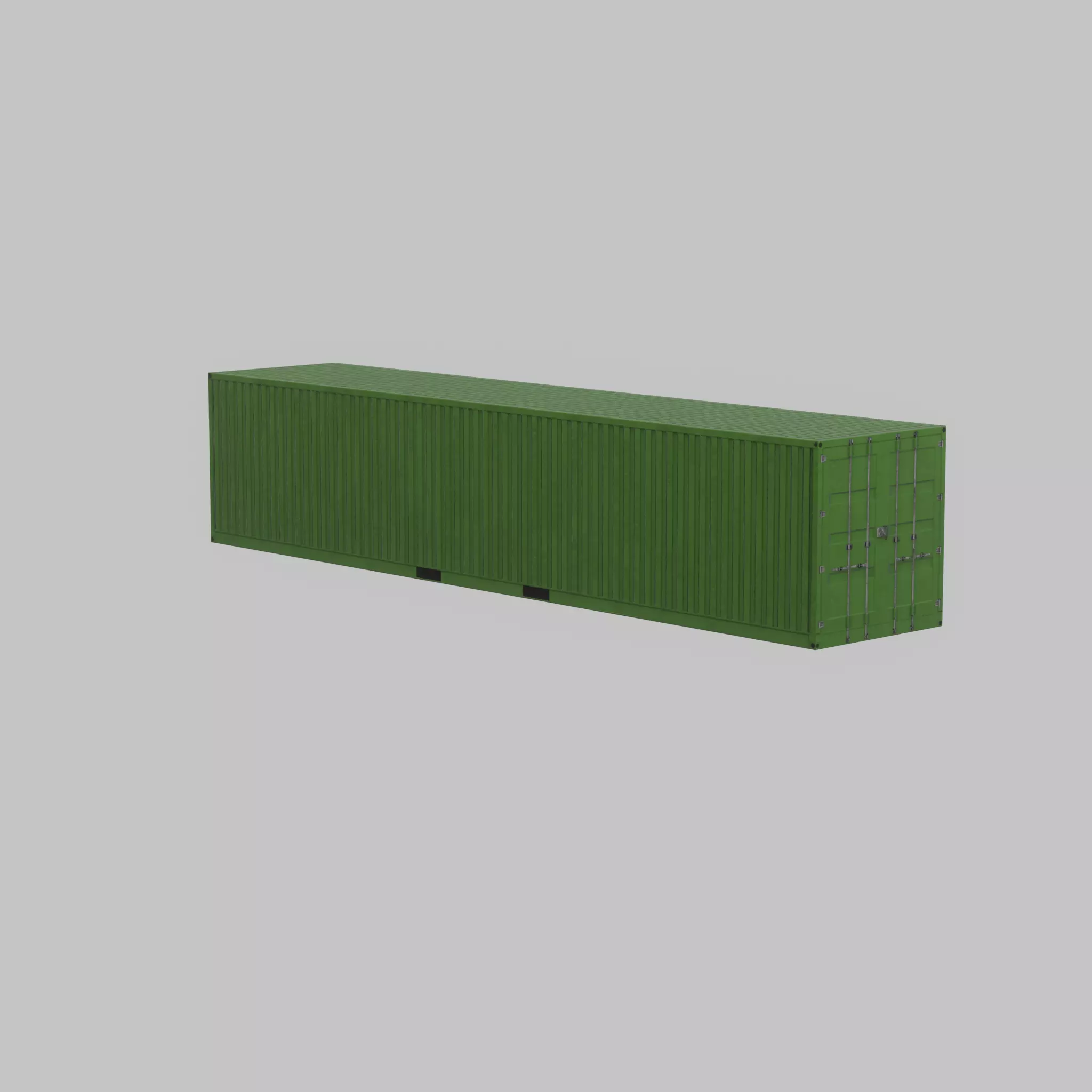 Shipping-Container Yellow-Green 40ft Low-poly 3D model_24