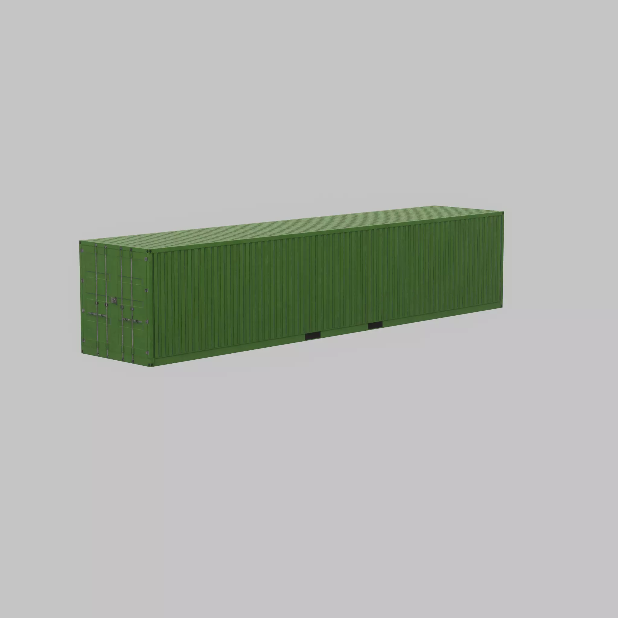 Shipping-Container Yellow-Green 40ft Low-poly 3D model_46