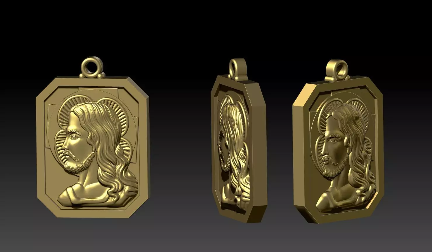 jesus necklaces 3D print model_2