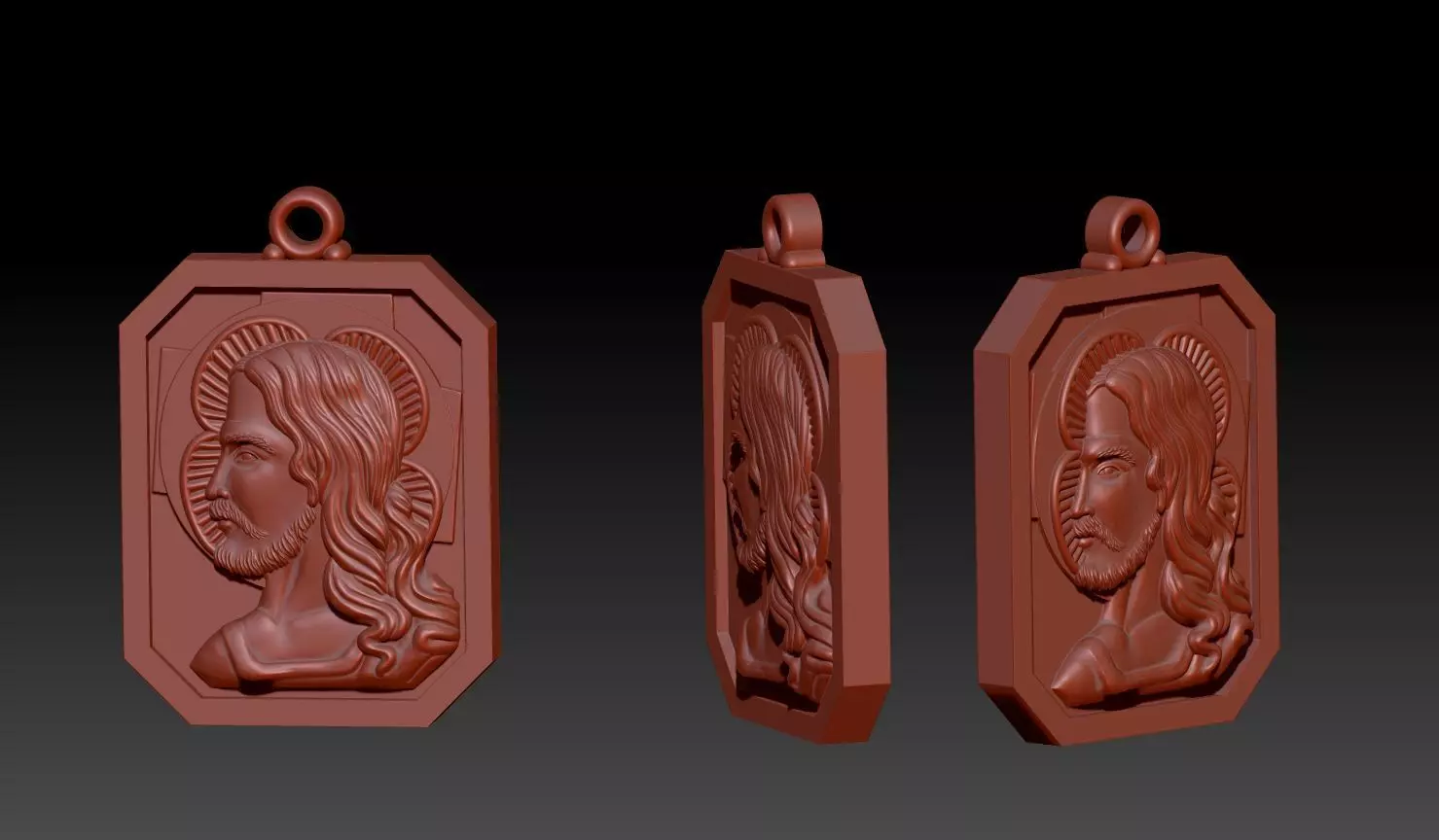 jesus necklaces 3D print model_1