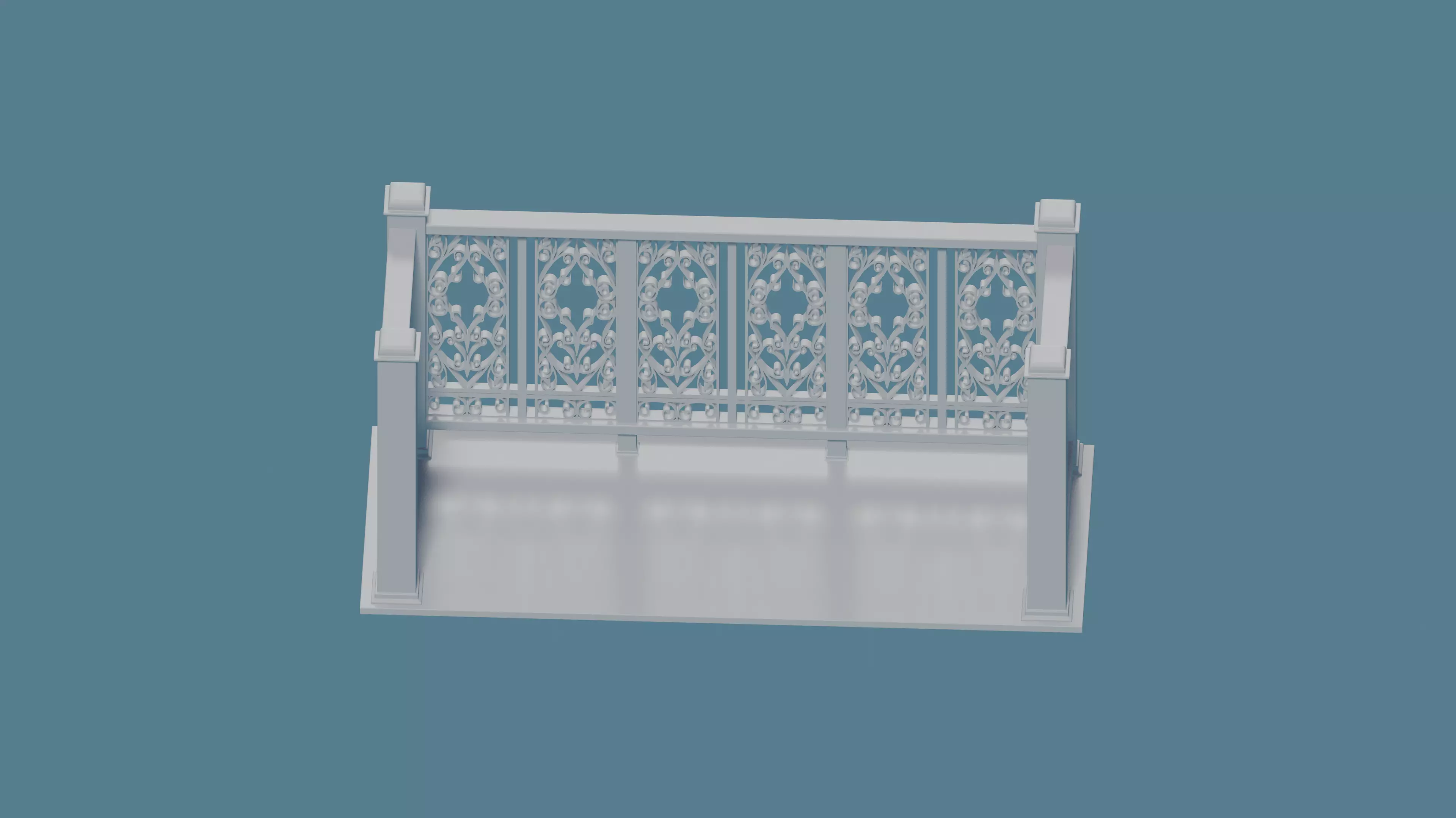 Balcony railing 3D print model_3