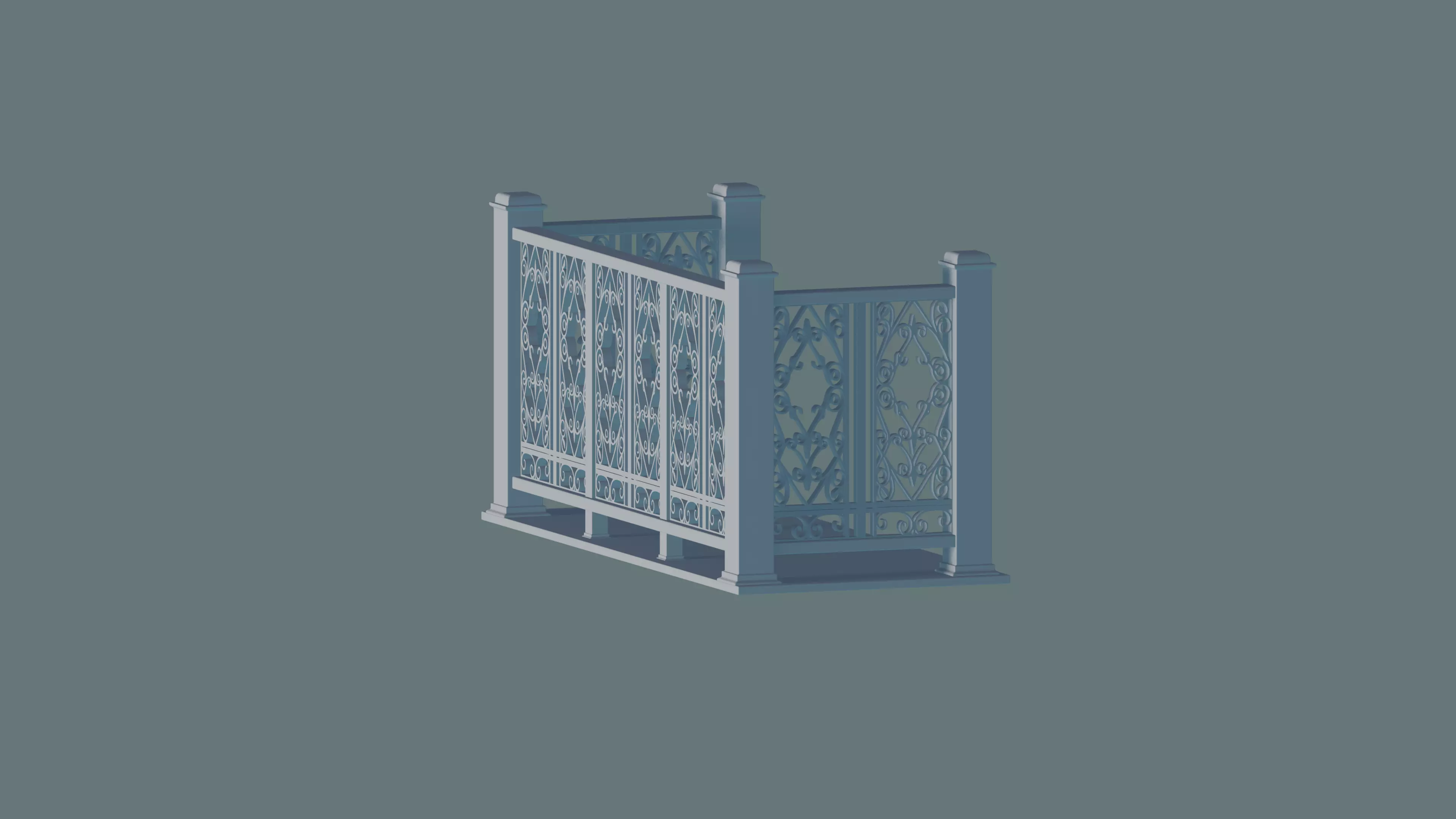 Balcony railing 3D print model_1