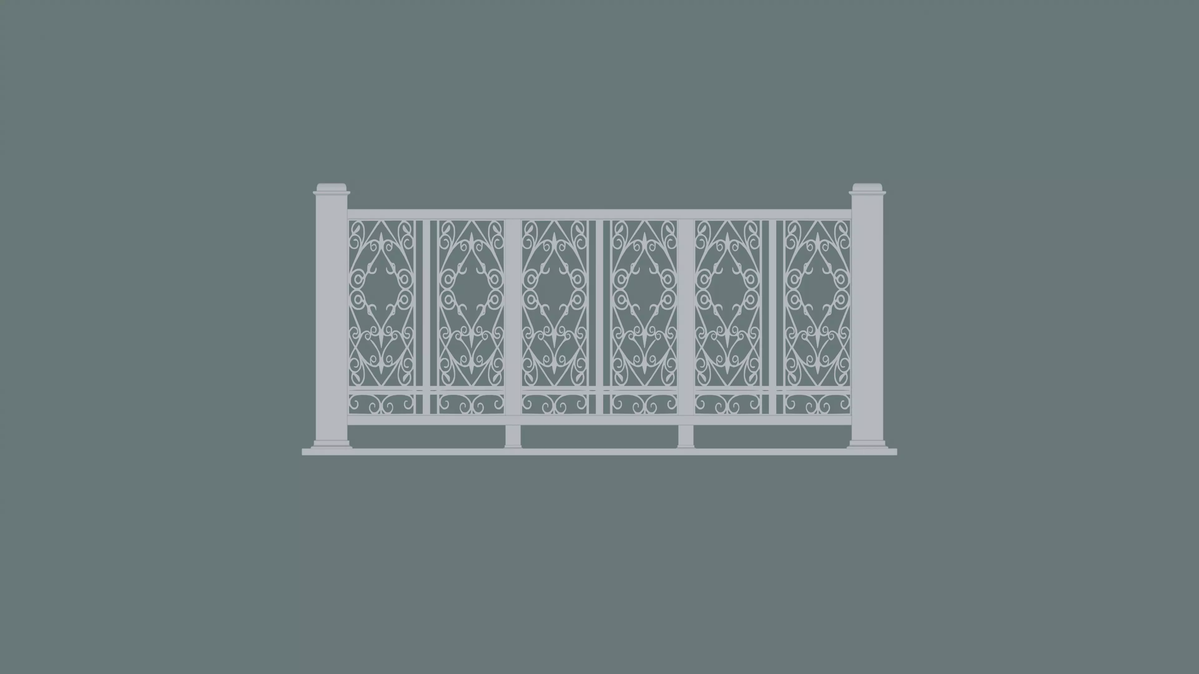 Balcony railing 3D print model_0