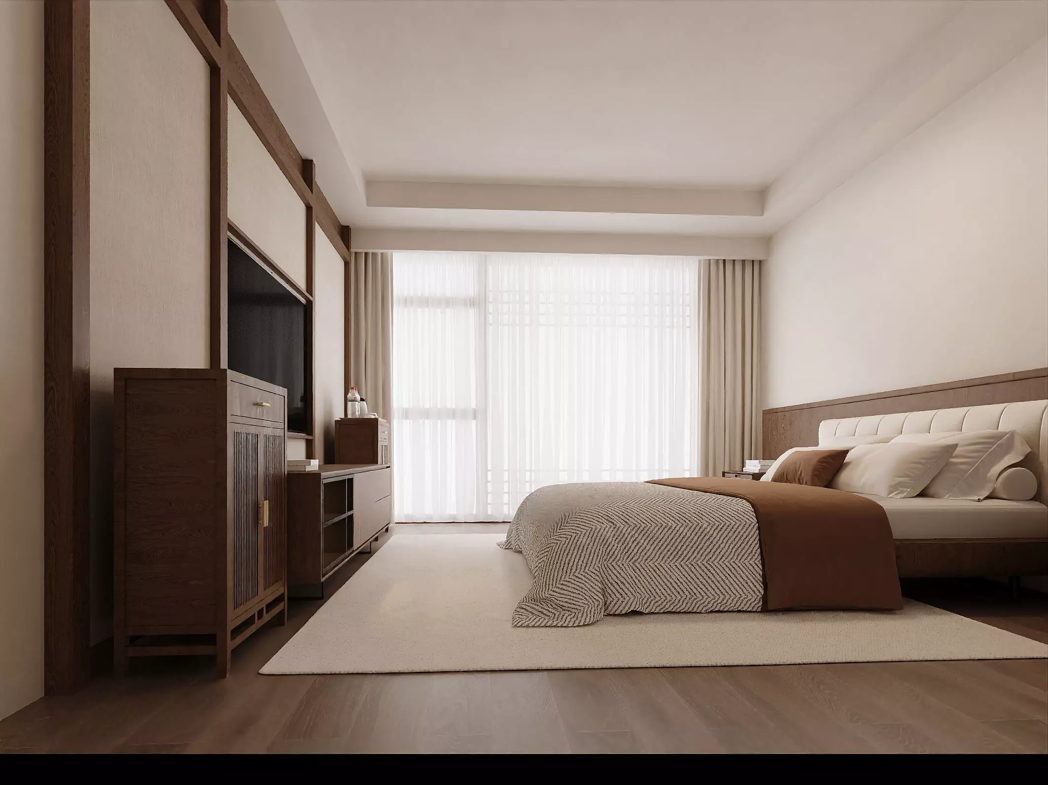 Japandi Minimal Bedroom 3D model_3