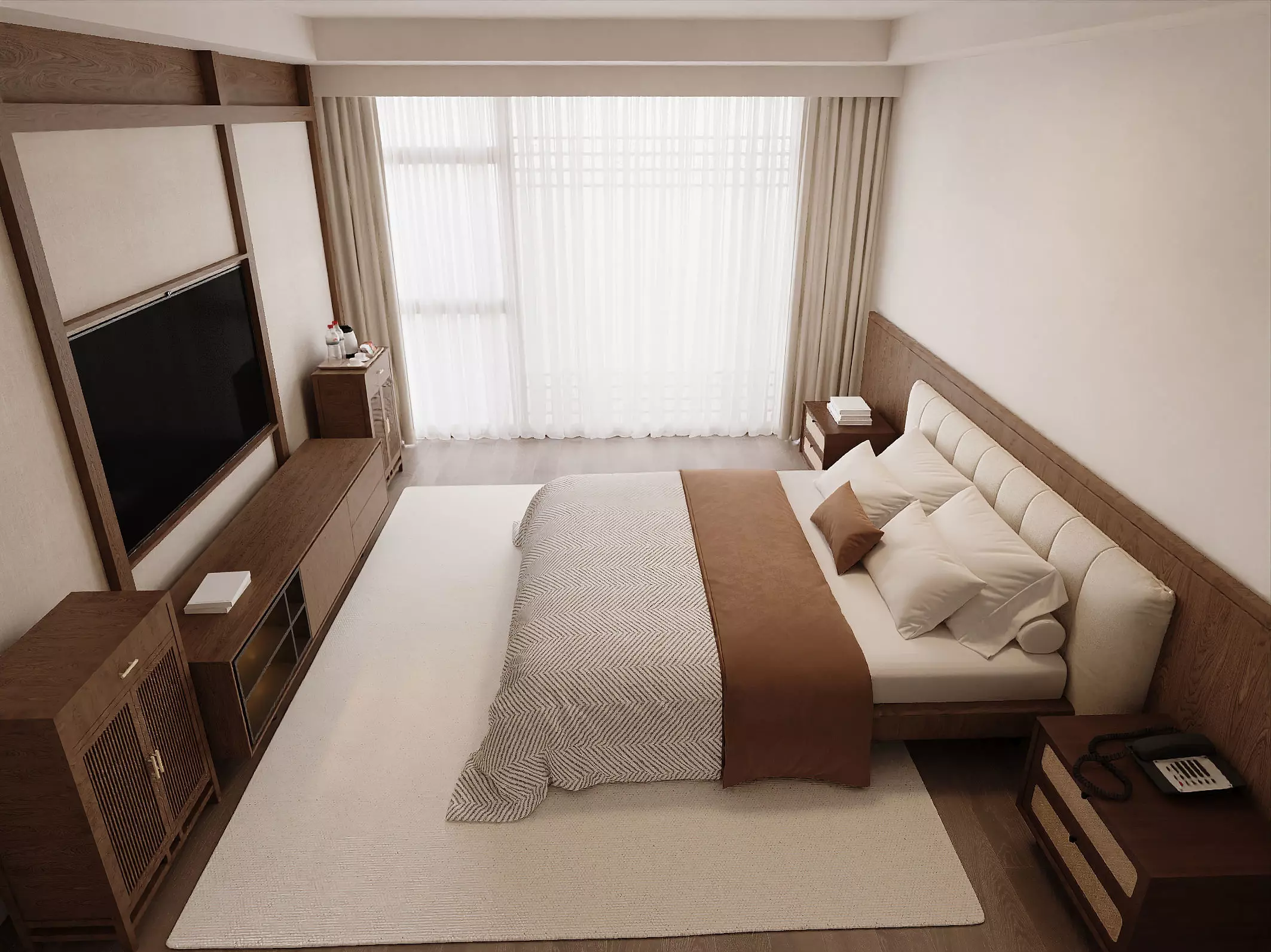 Japandi Minimal Bedroom 3D model_4