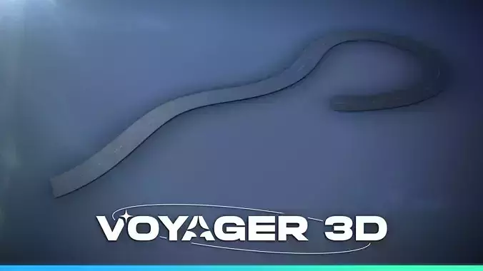 Ribbon Cable 250cm Black Low-poly 3D model