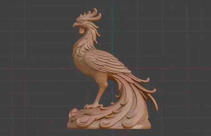 The Shan Hai Jing divine bird phoenix sculpture