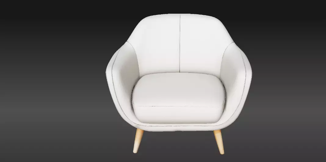 Minimalist Scandinavian Lounge Chair 3D Model Interior Chair Low-poly 3D model_2