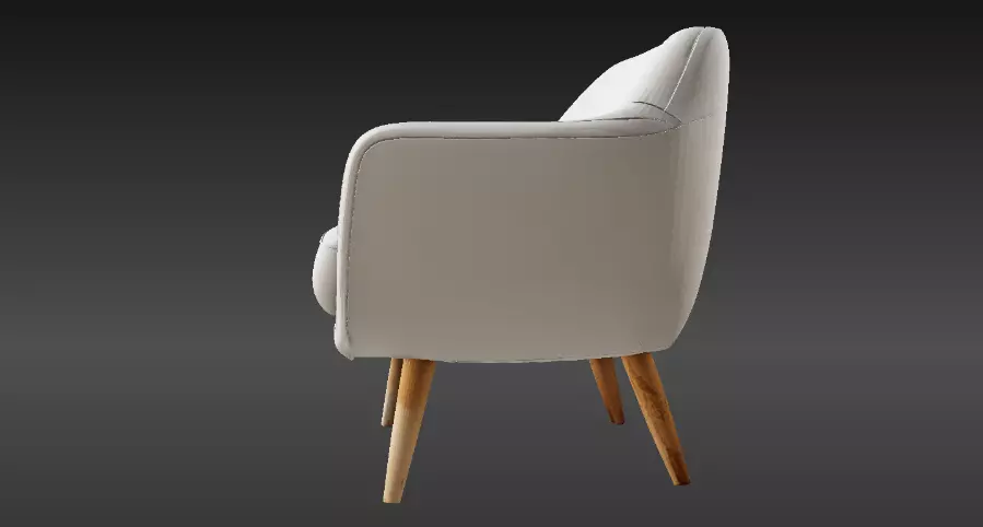 Minimalist Scandinavian Lounge Chair 3D Model Interior Chair Low-poly 3D model_4