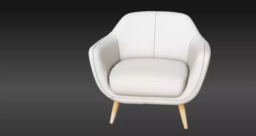Minimalist Scandinavian Lounge Chair 3D Model Interior Chair Low-poly 3D model_7