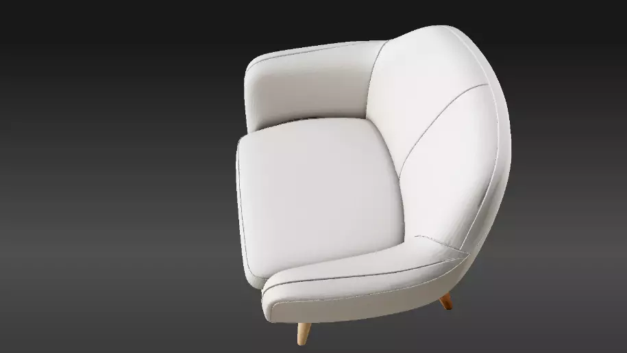 Minimalist Scandinavian Lounge Chair 3D Model Interior Chair Low-poly 3D model_6