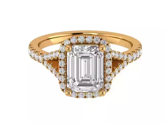 Emerald Engagement Ring 3D print model