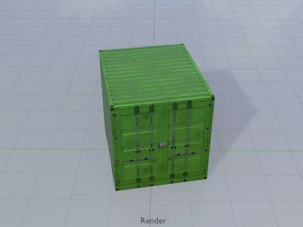 ISO-Container Yellow-Green all Versions 3D Model Collection_59